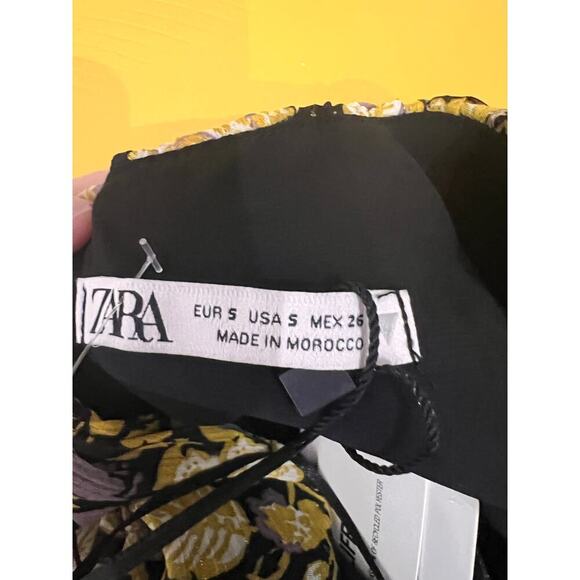 New Zara One-Shoulder Floral Ruched Mini Dress - Picture 8 of 10